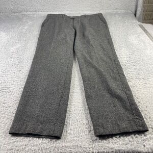 Calvin Klein Mens 38x32 Grey 100% Wool Italian Fabric Dress Pants Straight Leg